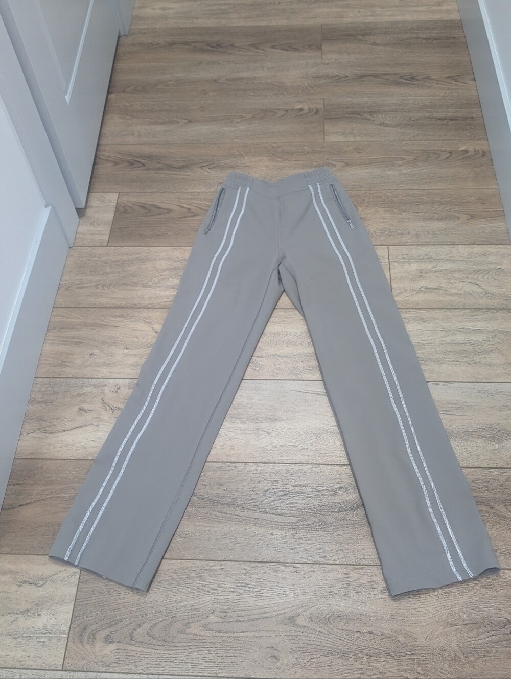Gray Track Stripe Pants